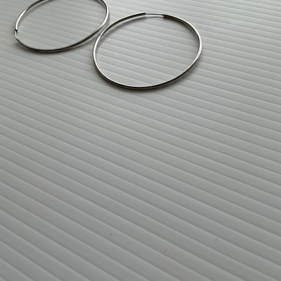 Sterling Silver Big Hoop Earrings - Picture 5 of 5